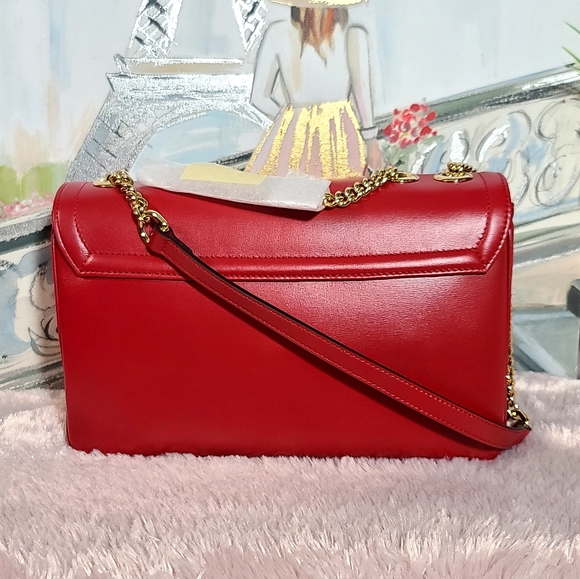 Gucci Rajah Interlocking G tiger head medium shoulder/crossbody bag in red color - Picture 6 of 14